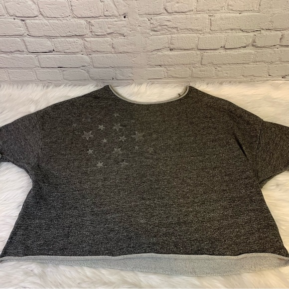 👻3/$15 Last Chance Sale Project Runway Grey Metallic Stars Cropped Sweatshirt XL - Picture 5 of 8